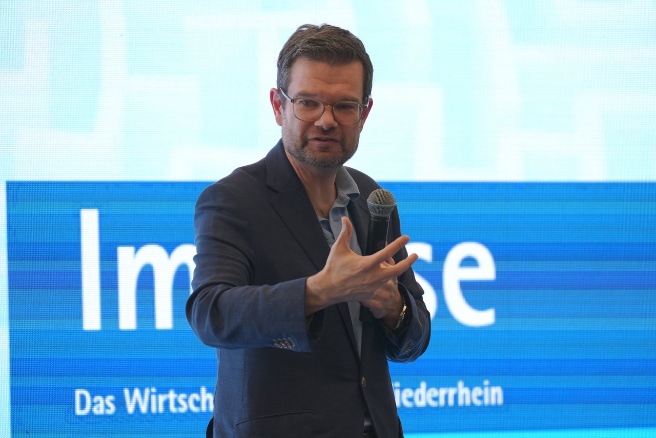 Bundesjustizminister Dr. Marco Buschmann sprach bei „Impulse – Das Wirtschaftsforum am Niederrhein“ über das Thema Bürokratieabbau.