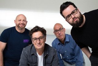 Die vier Mitglieder der voon.coop eG (v.l.n.r.): Thomas Decker, Frank Vogelsang, Chafiq Rahmani, Timo Vogelsang.