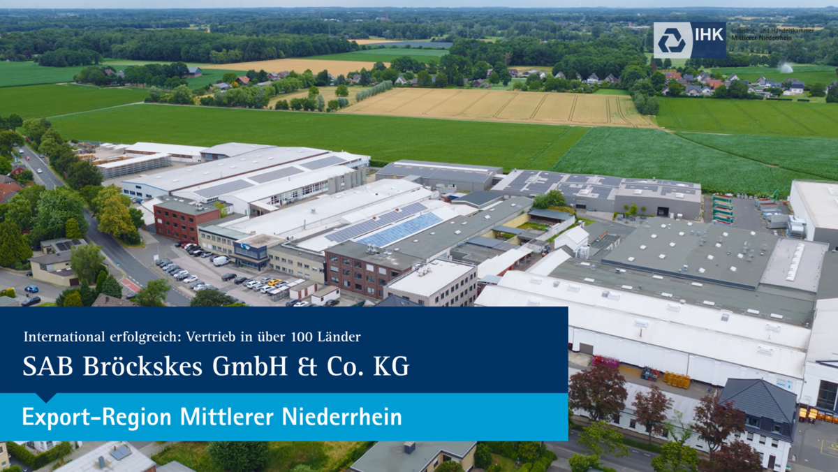 Unternehmen vom Mittleren Niederrhein berichten in der Video-Reihe Export-Region über ihre internationalen Geschäftserfolge. Geschäftsführerin Sabine Bröckskes-Wetten von SAB Bröckskes spricht über internationale Expansion und Exporterfolg des Kabelherstellers aus Viersen.